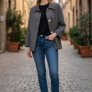 Chic Gray Women's Blazer